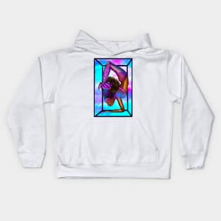 Mermaid handstand in frame Coco the Magical rainbow mermaid doing an underwater handstand. Afro hair and caramel brown skin Kids Hoodie